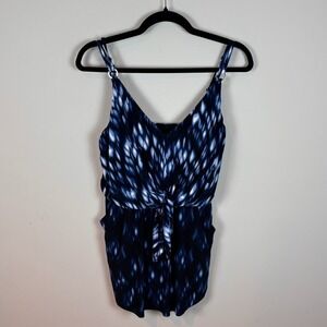MagicSuit Kami Swim Dress Indigo Womens sz 8 pockets $186 MSRP Summer Resortwear